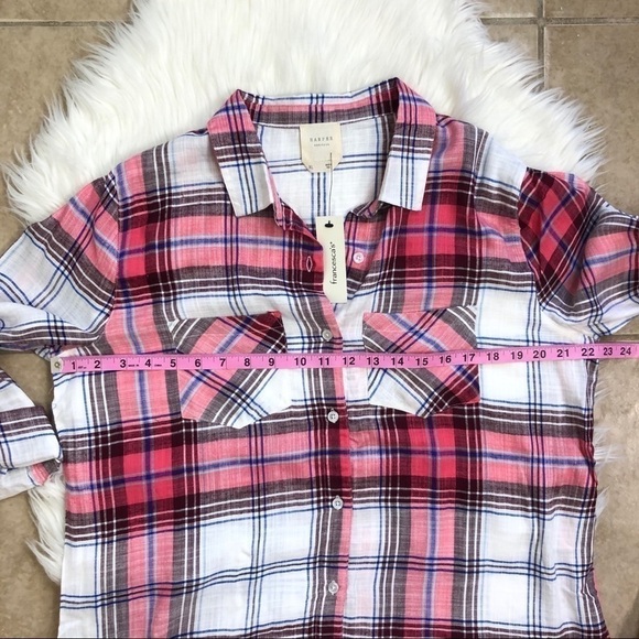 New Francesca’s Deb Plaid Button Down Top - Picture 8 of 9
